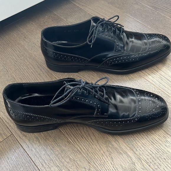 Prada Brushed Leather Oxford Shoes - Black - Picture 7 of 12